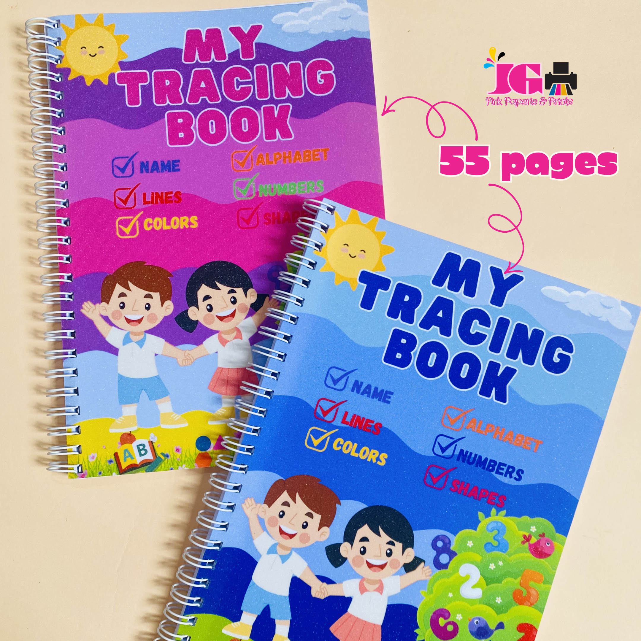 A5 Size My Tracing Books Version 1 (55 pages) - Laminated & Ring Bind