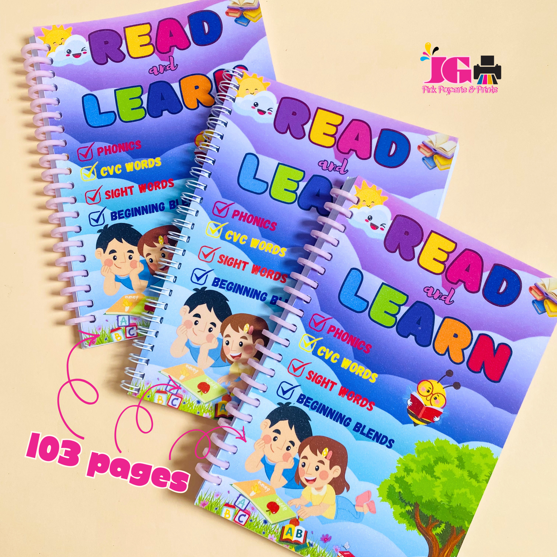 A5 Size Read and Learn (104 pages) - Laminated & Ring Bind