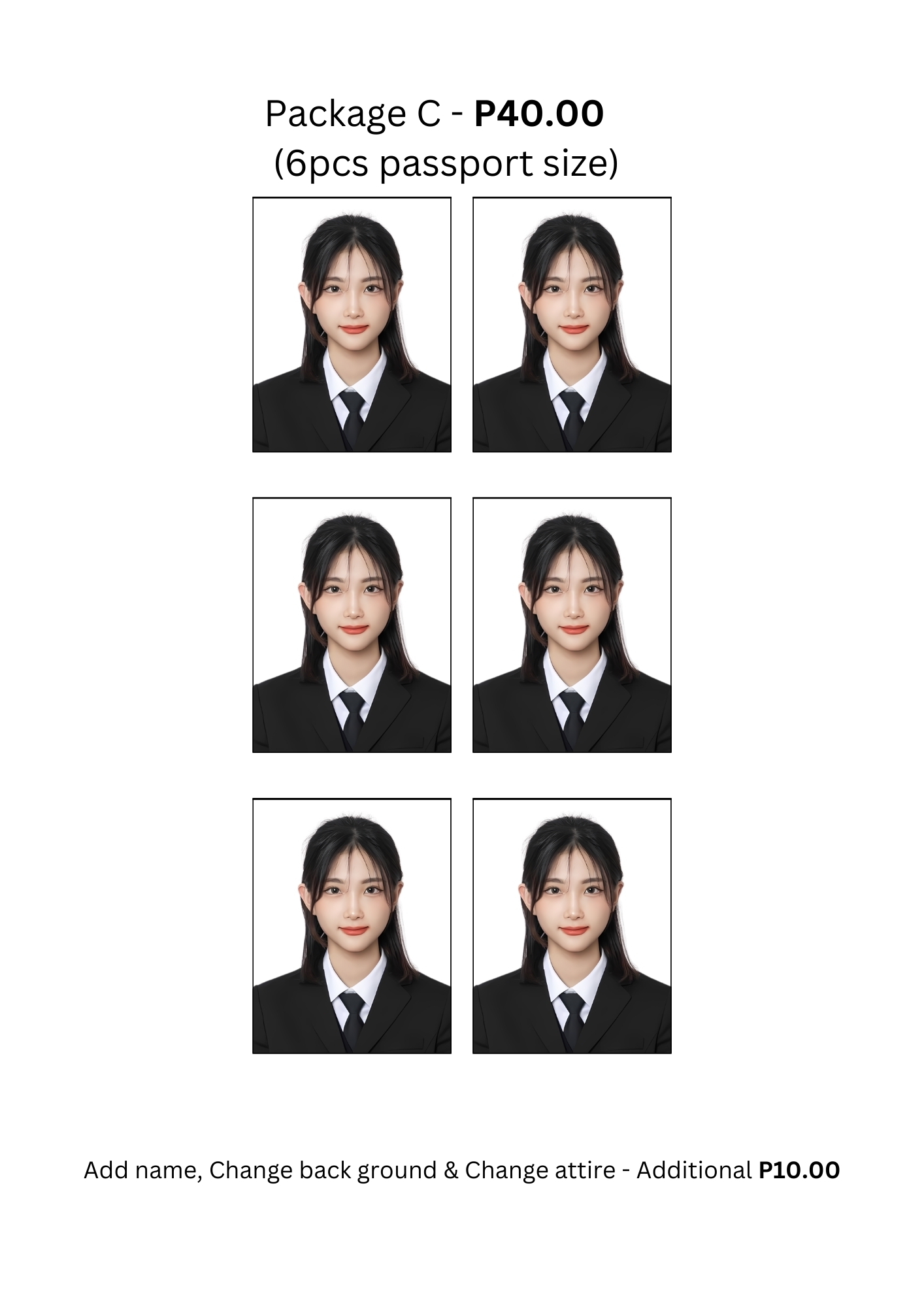 Rush ID Package C (6 pcs Passport Size)