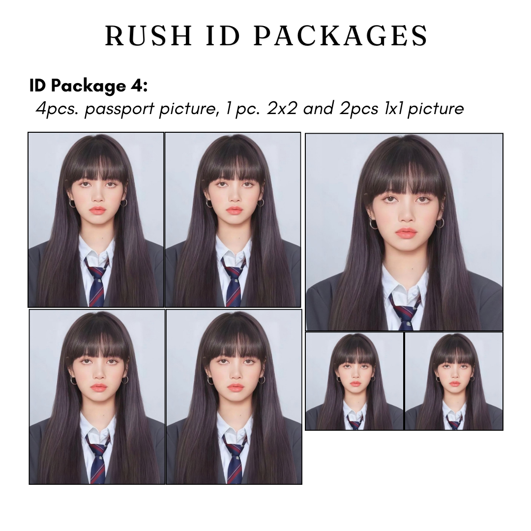 ID Package 4 - 4pcs. passport picture, 1 pc. 2x2 and 2pcs 1x1 picture