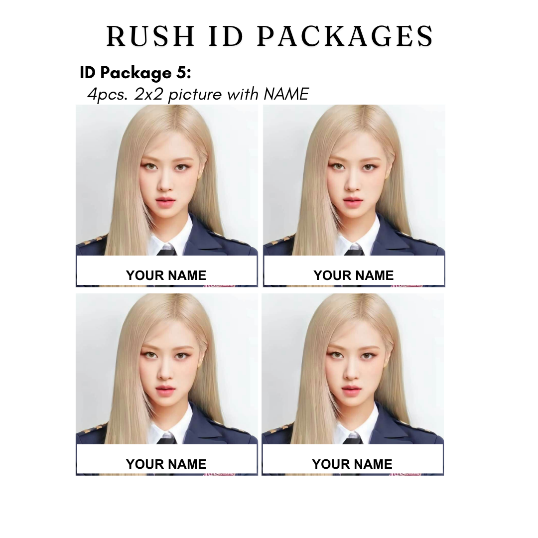 ID Package 5 - 4pcs. 2x2 picture with NAME