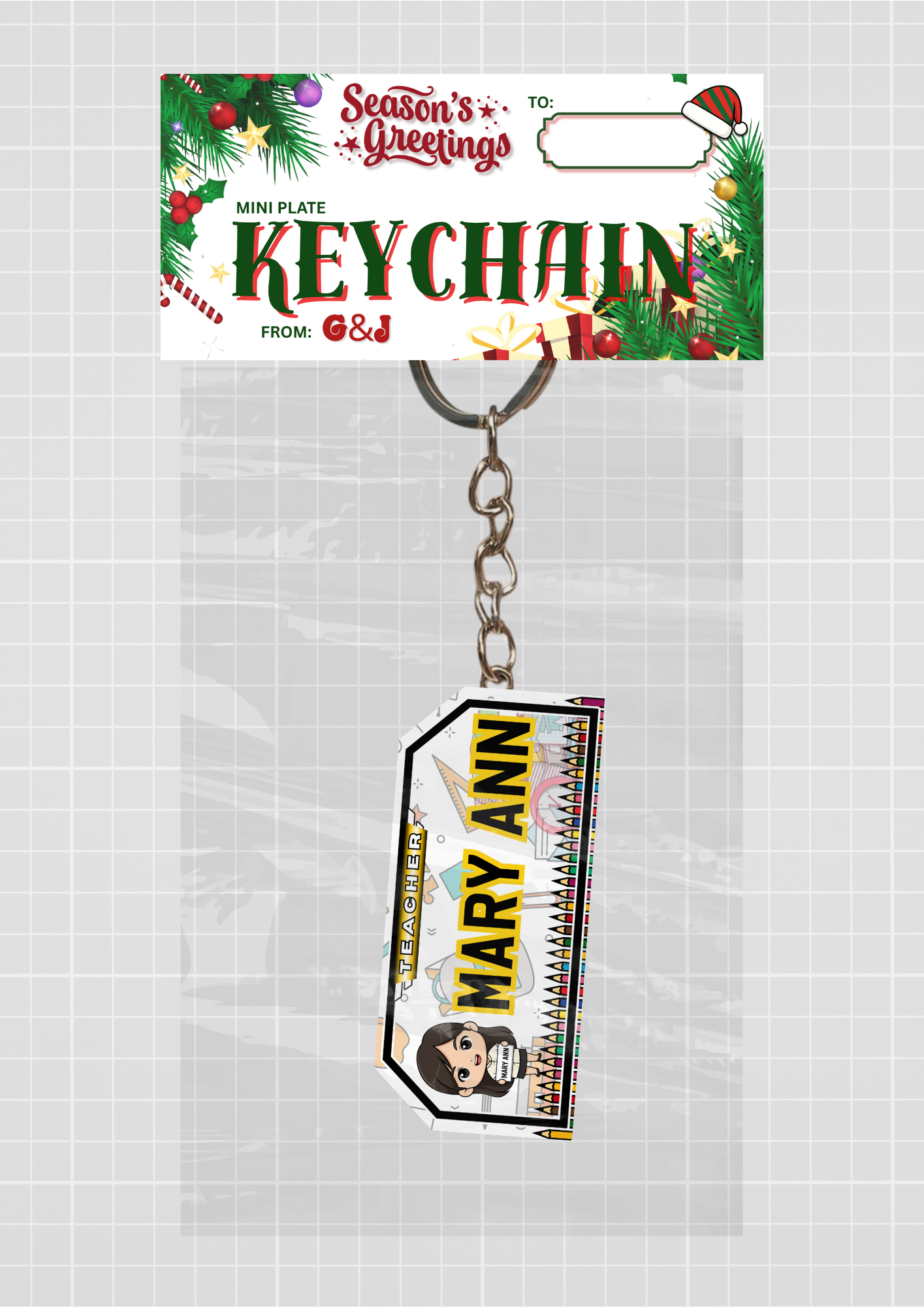 Mini Plate Customized Keychain