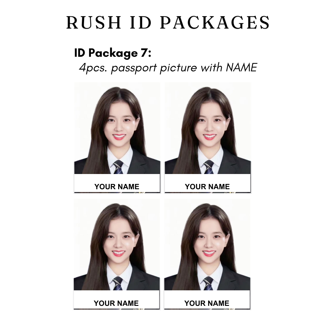 ID Package 7 - 4pcs. passport picture with NAME