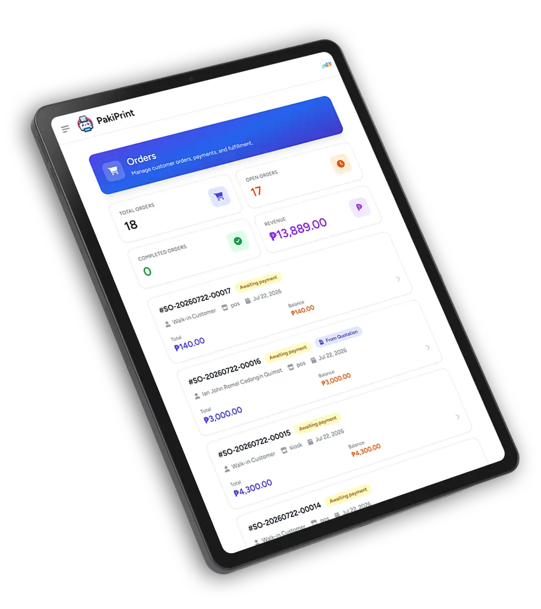 PakiPrint Order Dashboard